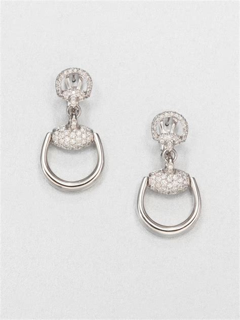 gucci interlocking earings on ear|gucci 18k white gold earrings.